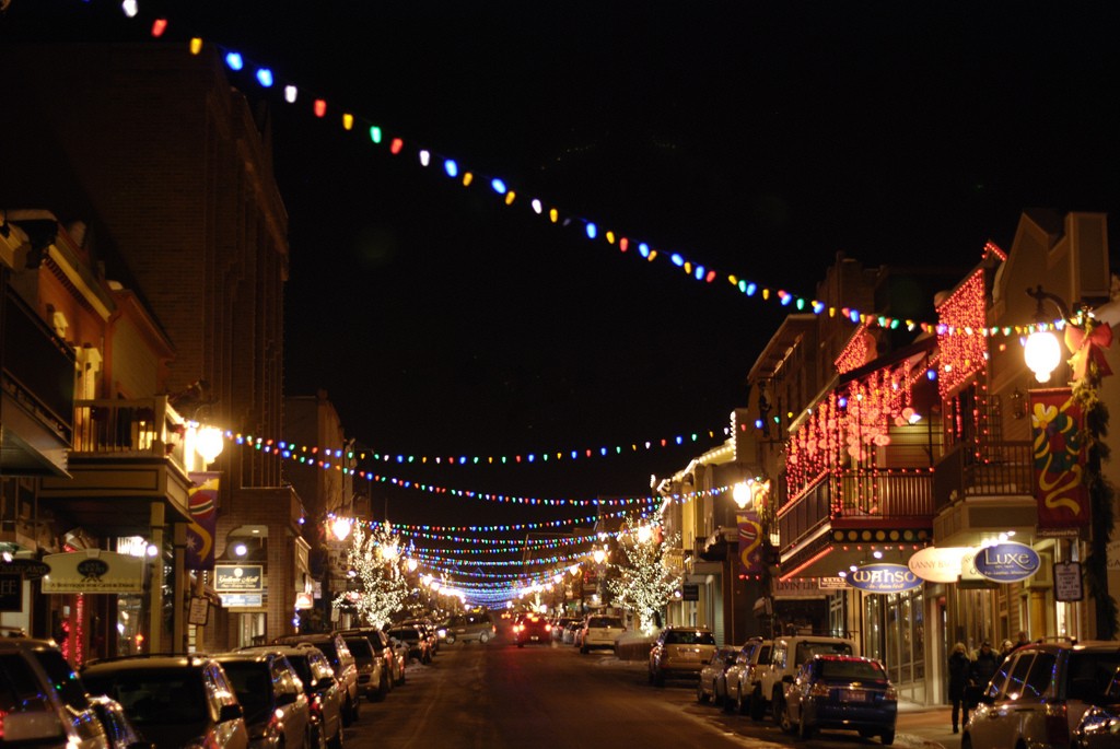 Main Street in Park City during Christmas - Image taken by Class V