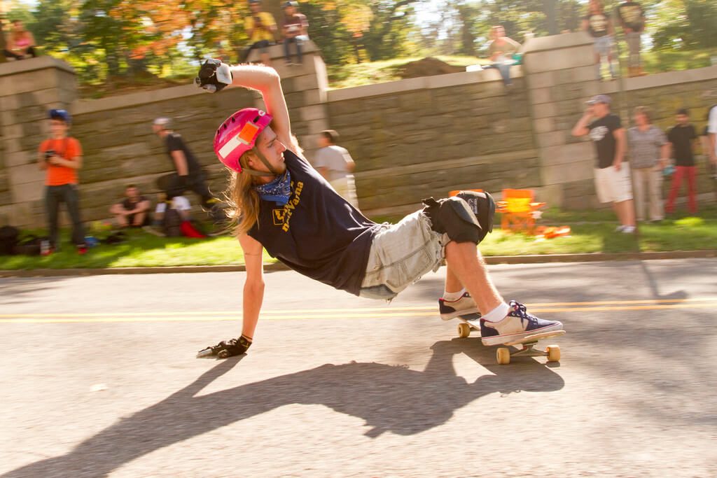 Anthony Flis showing how to do a Layback Slide. Image taken by Maxwell Dubler 