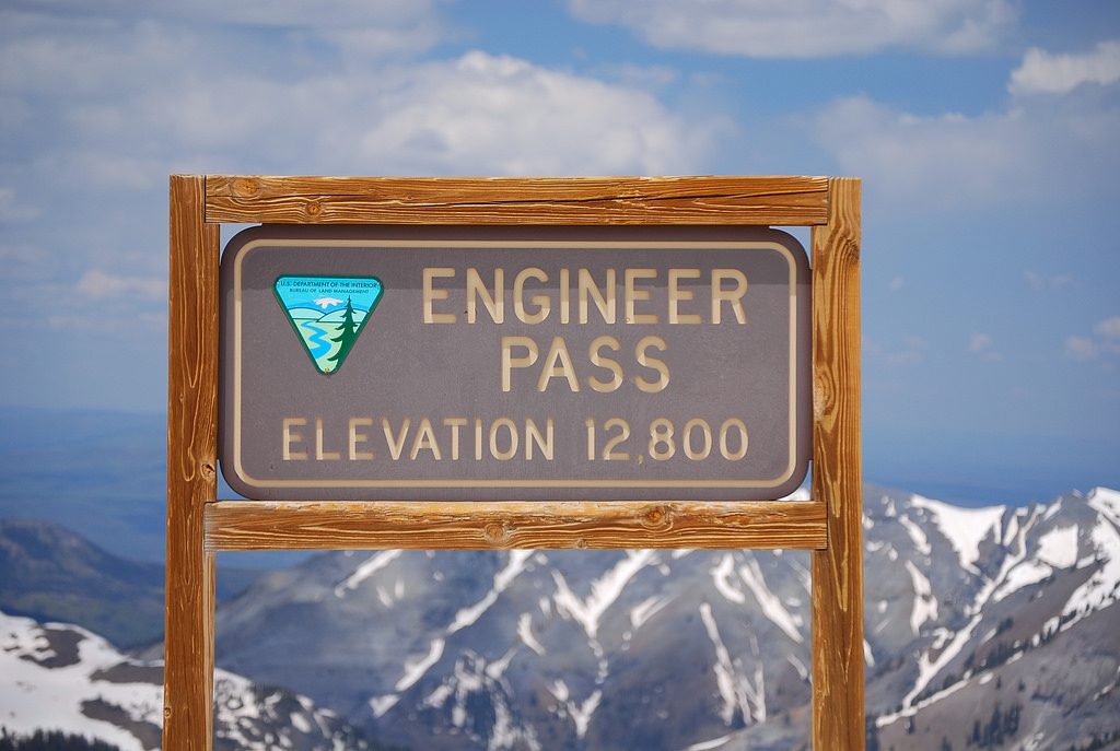 best off road adventures in America - Engineer Pass Ouray Silverton Colorado Snowy Peaks