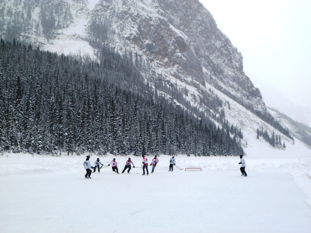 Lake Louise Pond Hockey winter