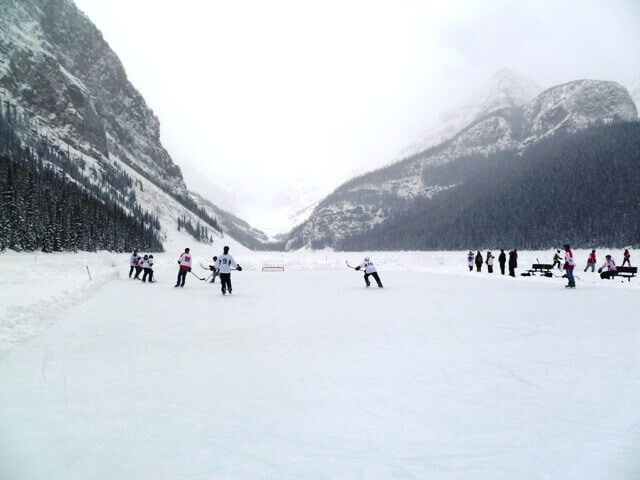 Lake Louise Pond Hockey winter