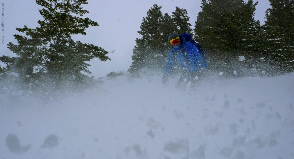 Brad Larsen snowboarder enjoying powder at the McCall Idaho Ski Resort called Tamarack