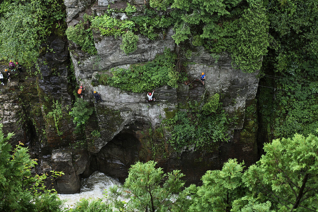 best via ferrata in North America Canyon Sainte-Anne Quebec Canada