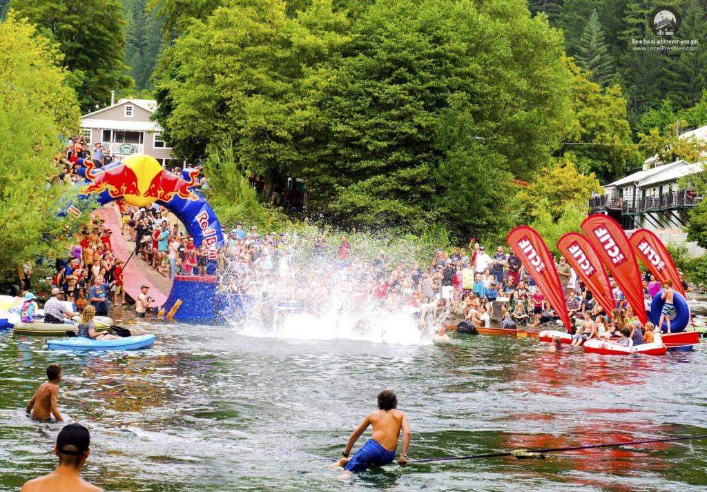Downieville recap biker making a massive splash after going off of Red Bull Jump into river