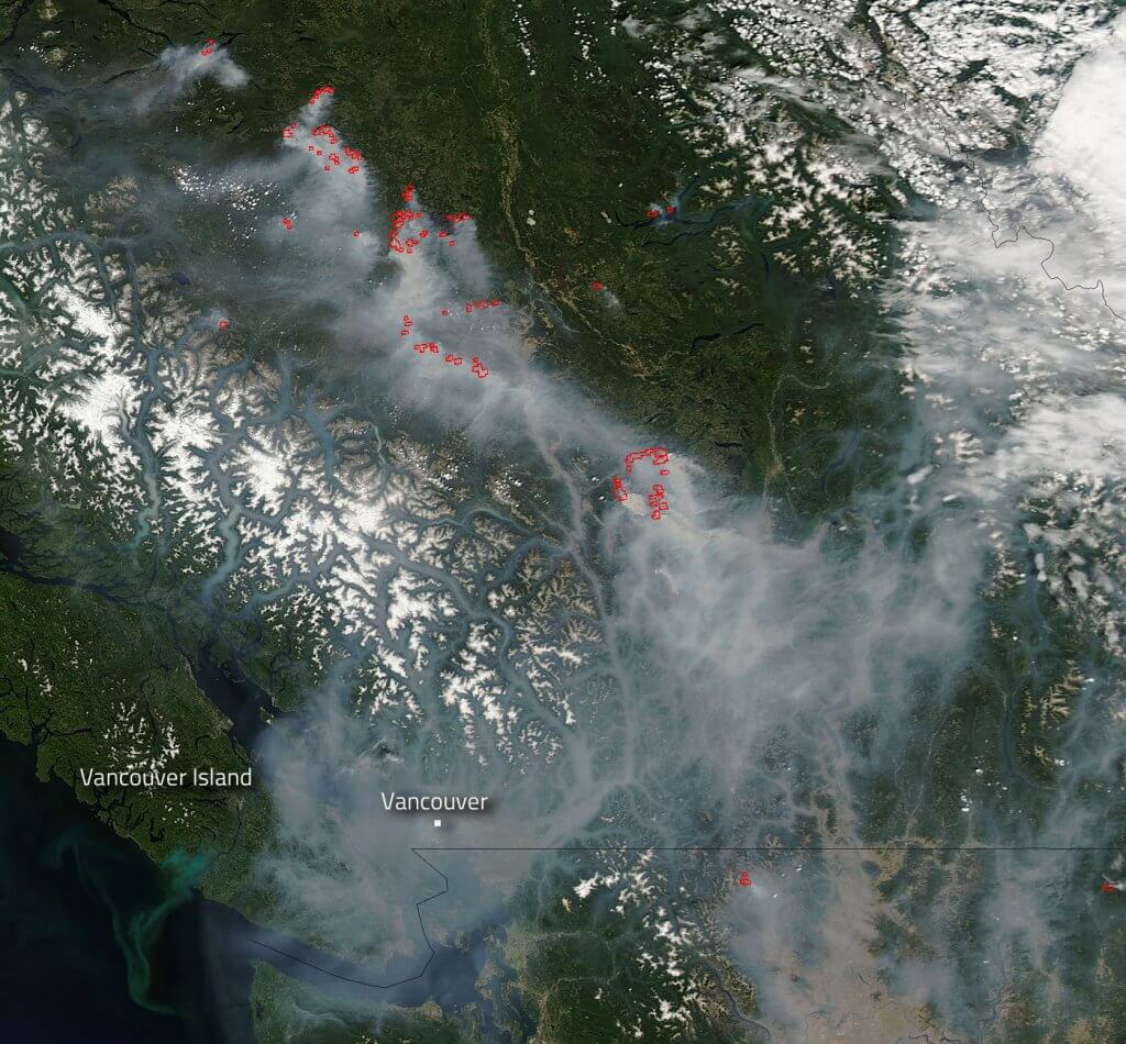 NASA British Columbia Forest Fires Space