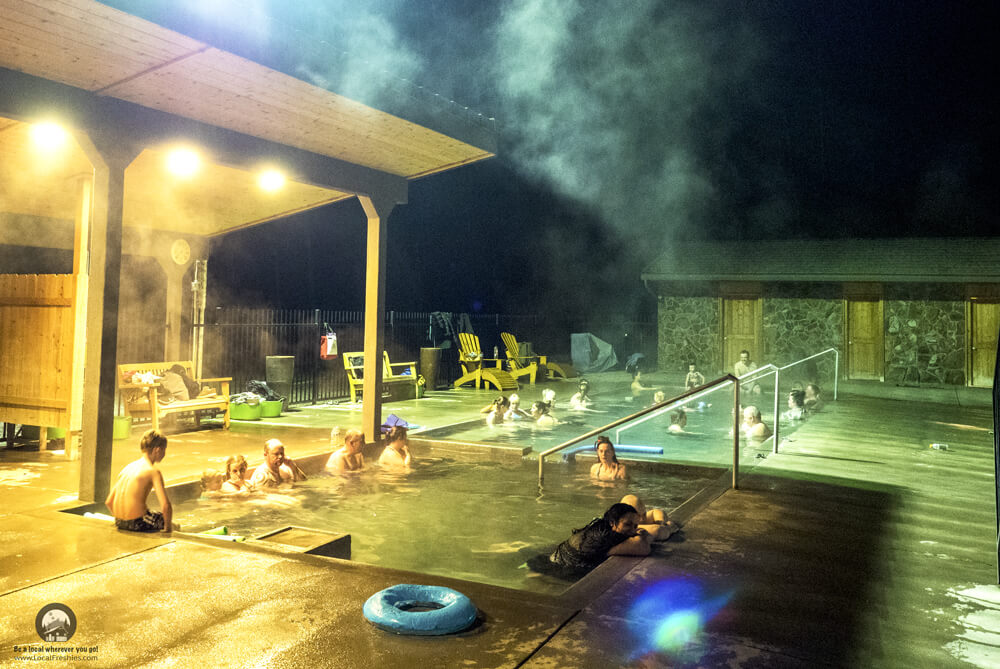 Miracle Hot Springs at night