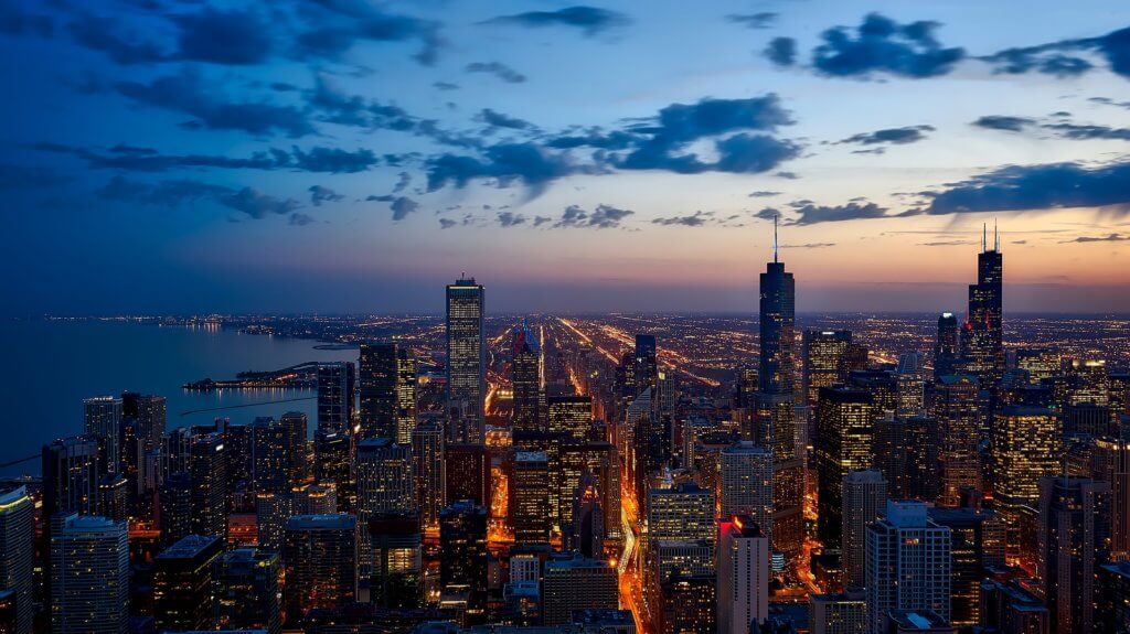 Chicago Skyline Night