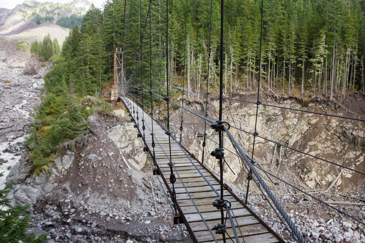 Tahoma Creek Suspension Bridge Lewis County Mt Rainer Bridge