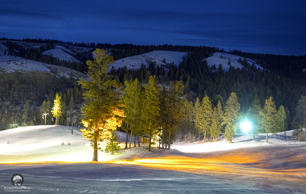 Kelly Canyon Ski Resort Night Skiing Evergeens Ski Idaho