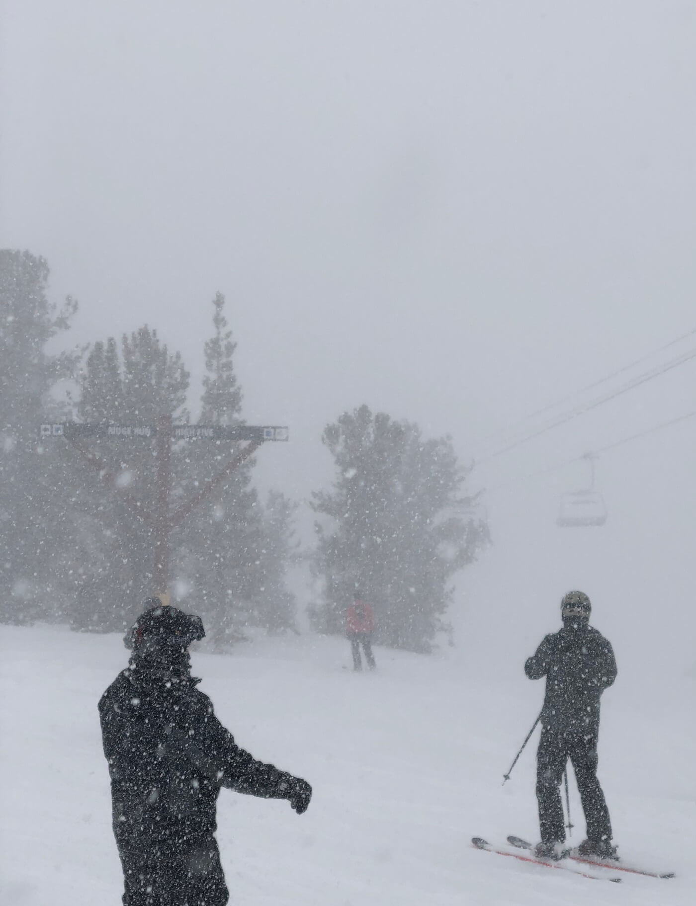 Storm skiing at Heavenly Mountain on the best powder day of the season