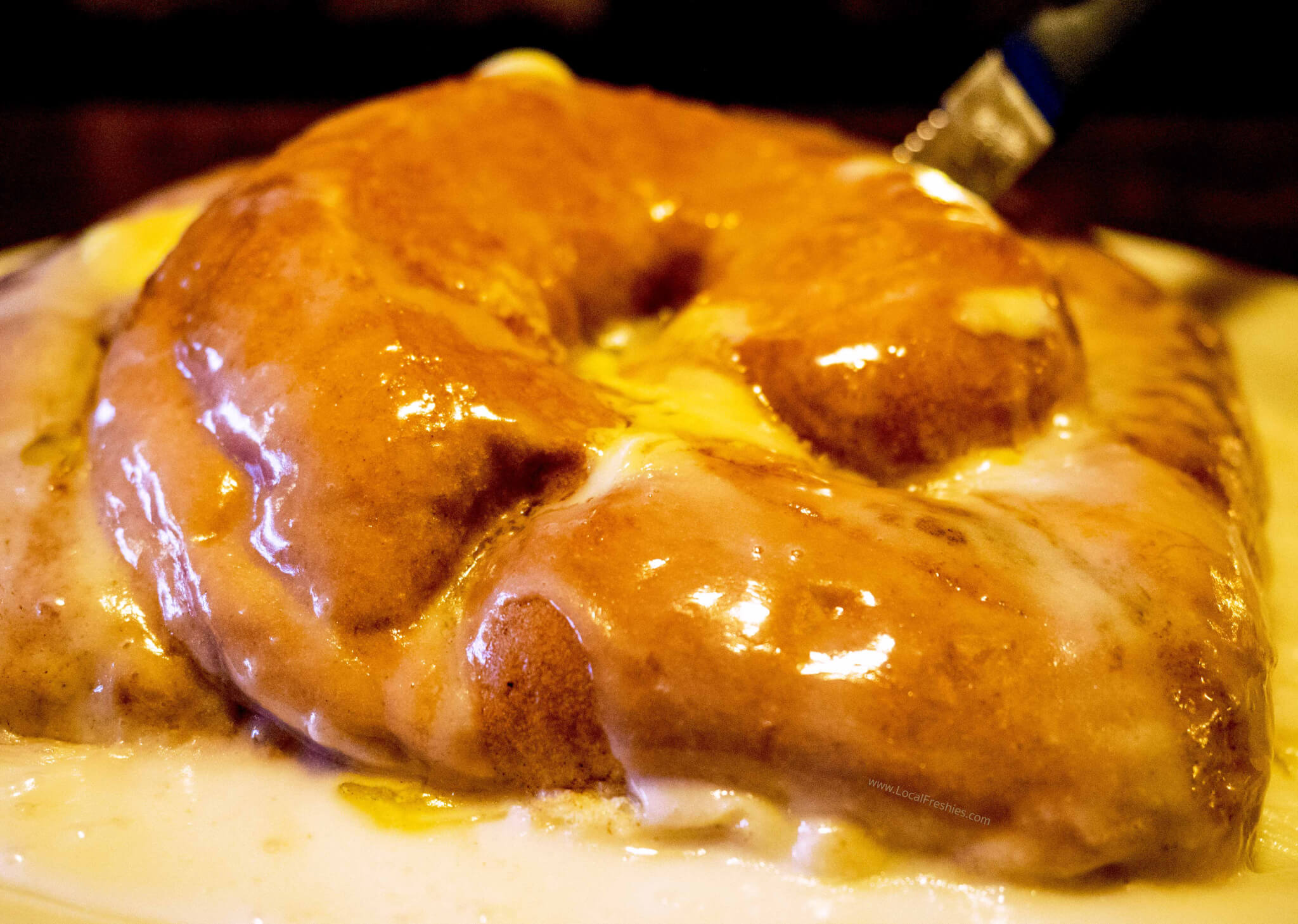 Gigantic ooey gooey Cinnamon Roll at McCall Pancake House in Northern Idaho