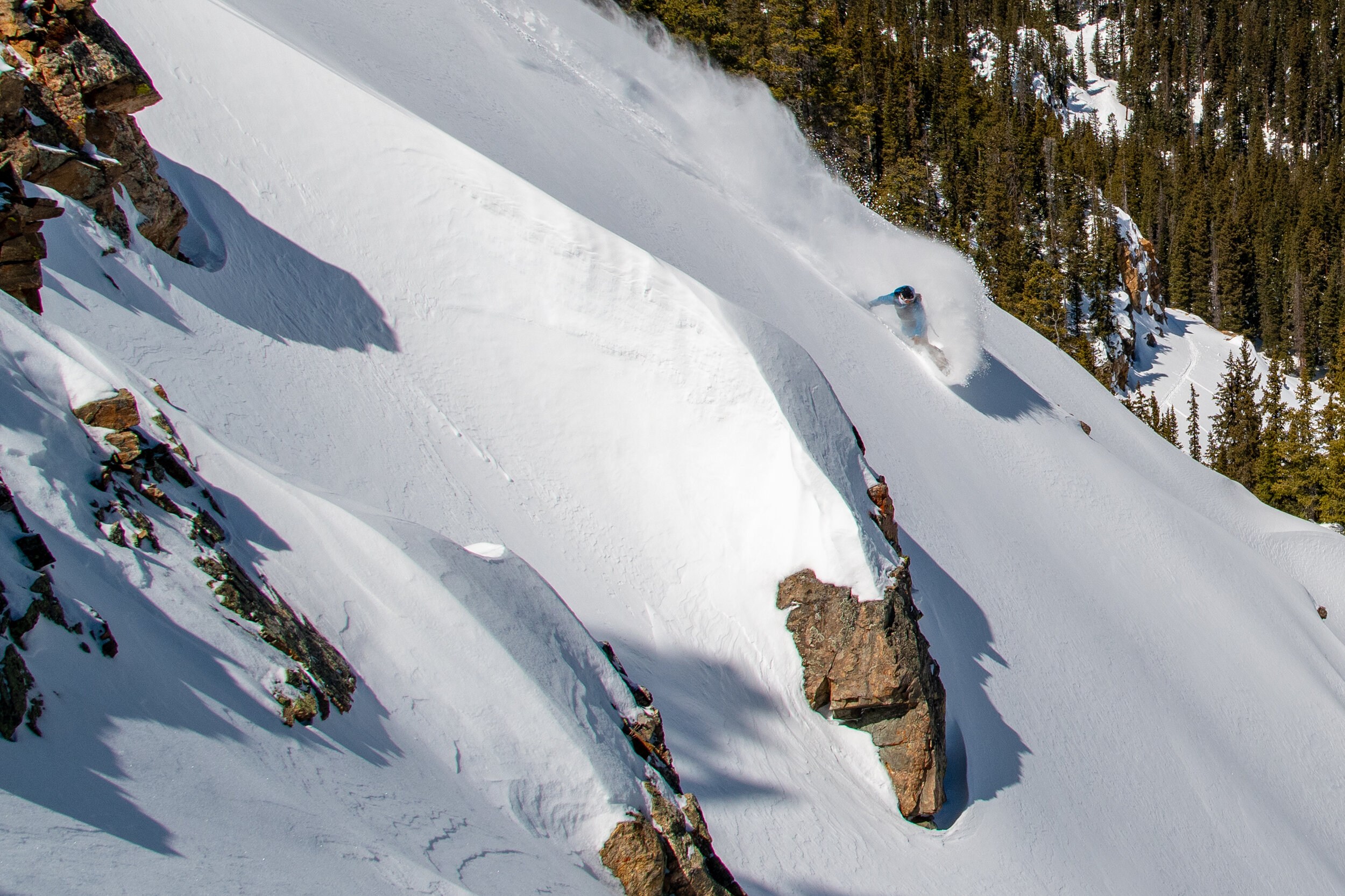 front range splitfest splitboarder enjoying powder