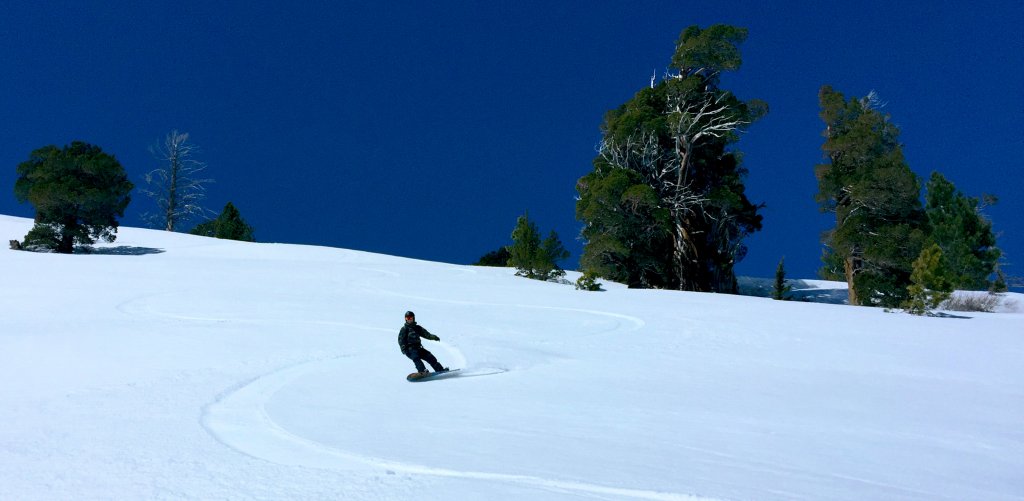 Red Lake Tahoe California spring skiing corn snow