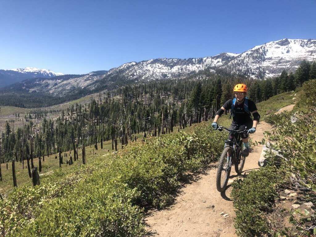 Tahoe Mountain biking trail using the best mountain bike chain lube to use in dry conditions