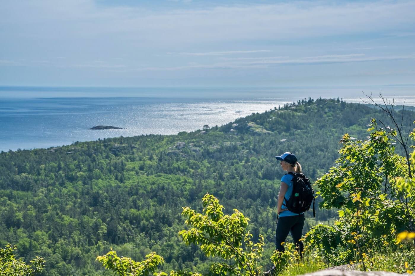 hiking near Marquette Mountain in the summer