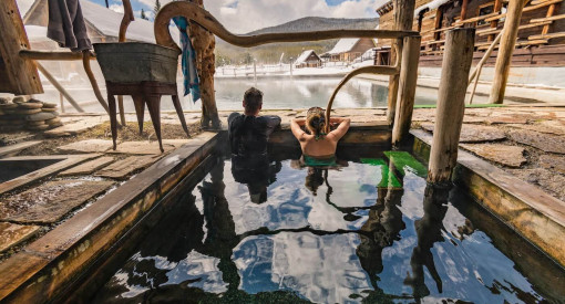 Burgdorf Hot Springs near McCall Idaho on a winter day