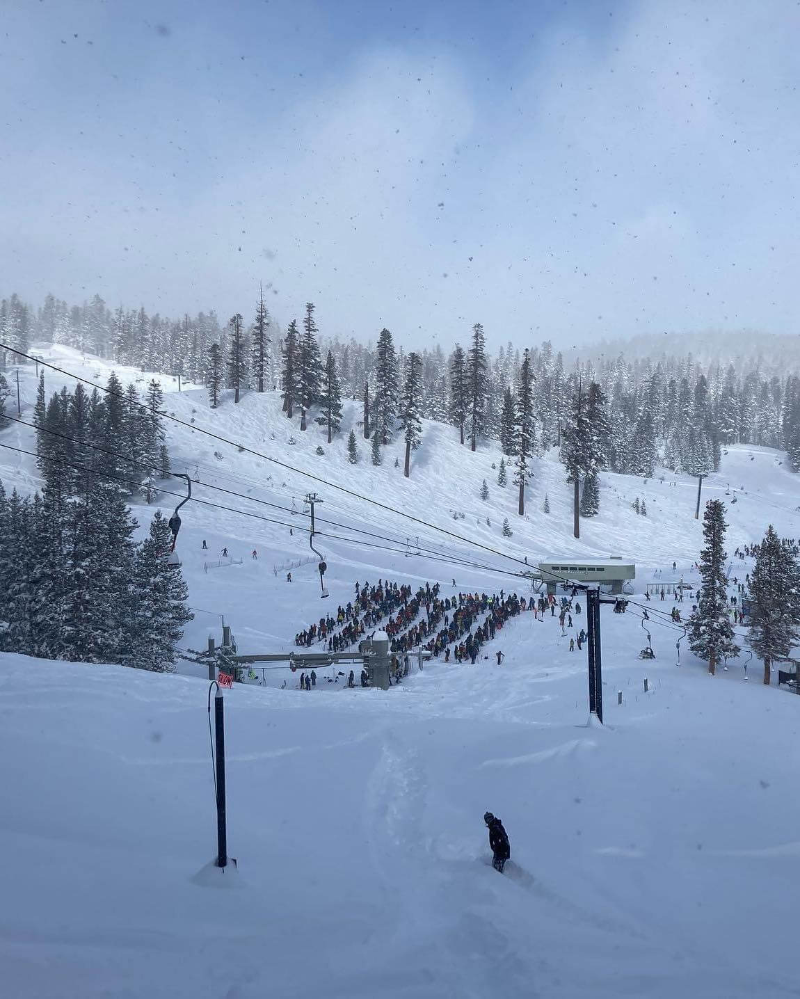 Mammoth Ski Lift Lines on Saturday January 30th