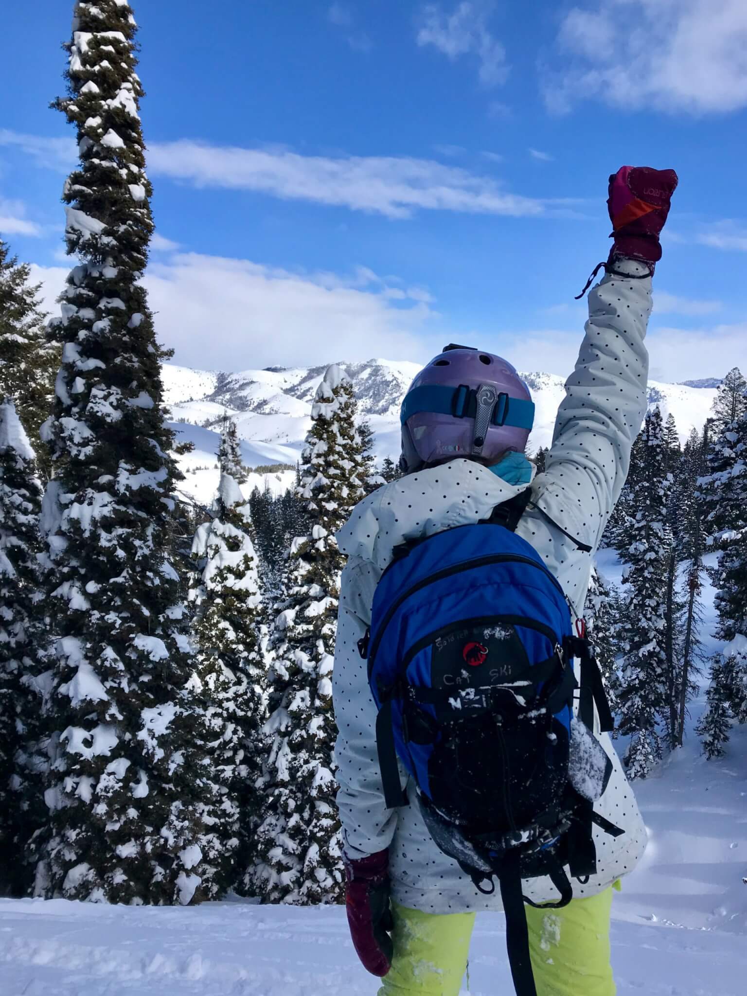 snowboarder at Soldier Mountain during a sunny day