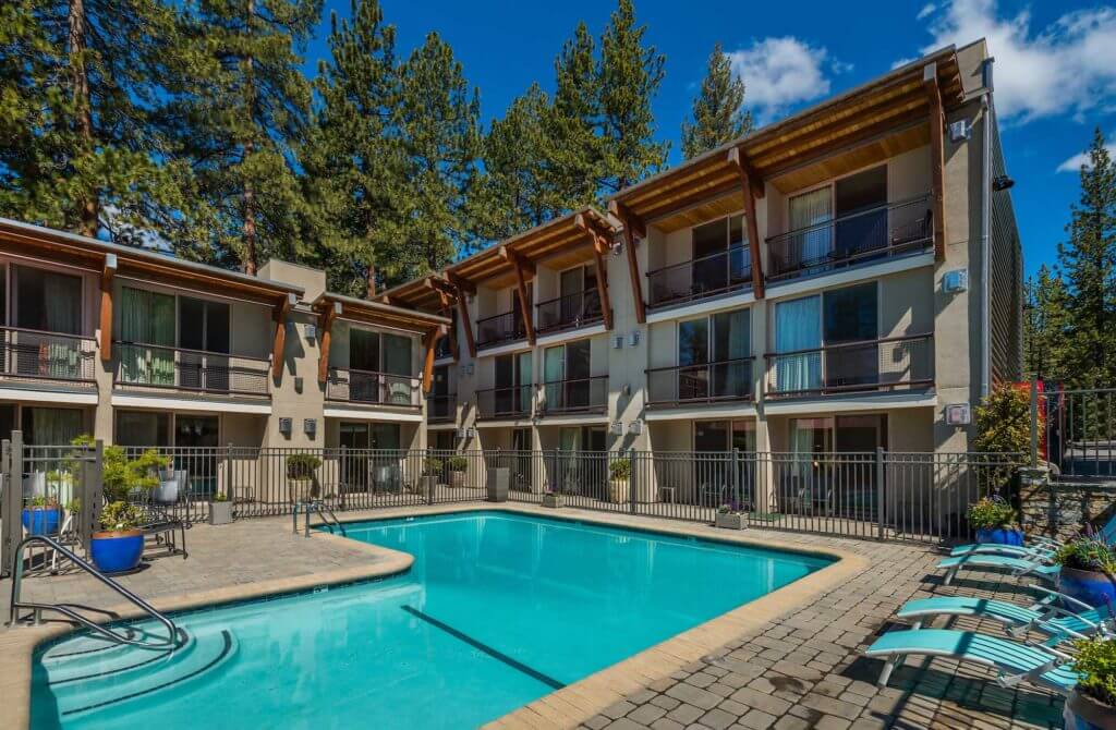Pool at Firelite Lodge in Tahoe Vista California near Kings Beach