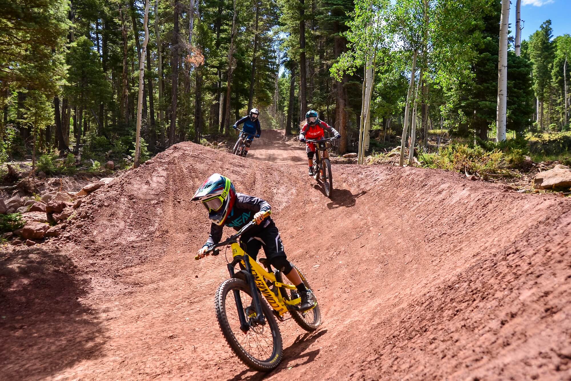 Taos MTB scene Angel Fire Bike Park with family