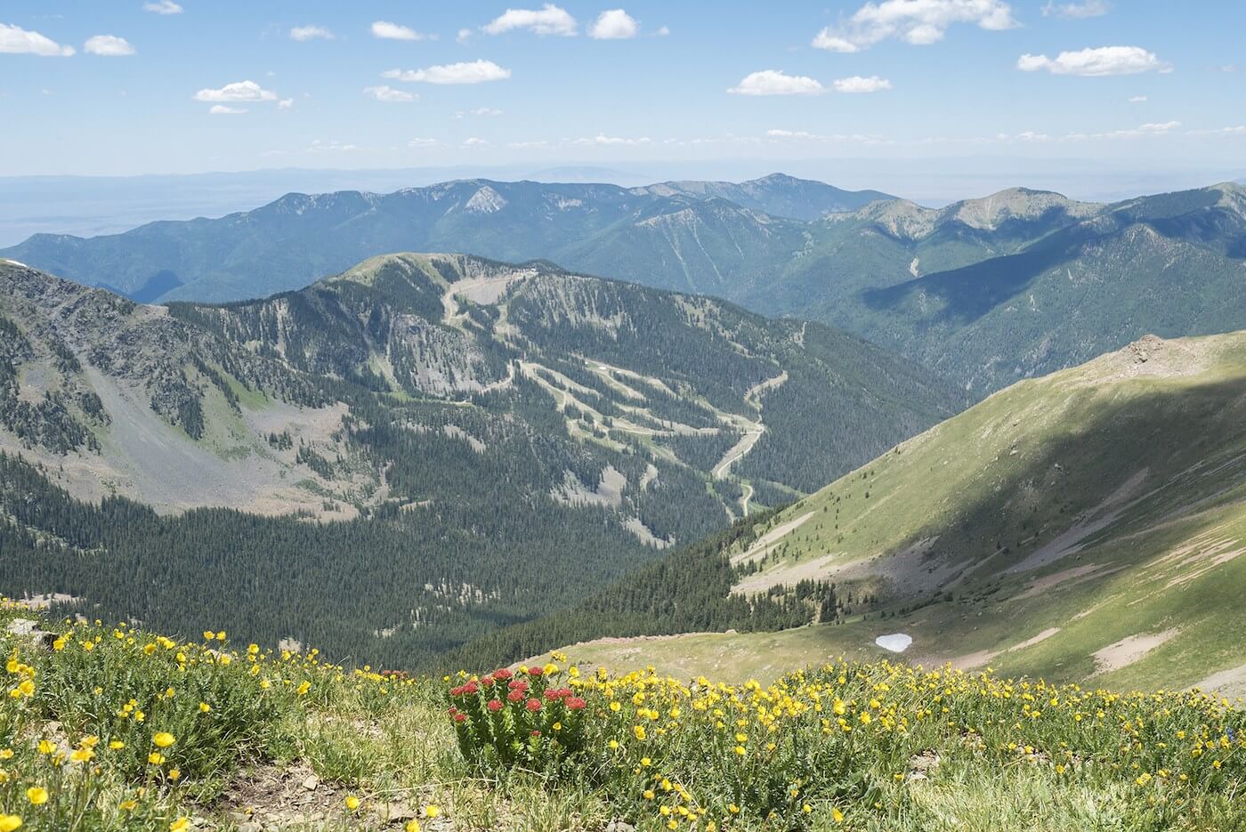 Overlooking Taos Ski Valley in the summer