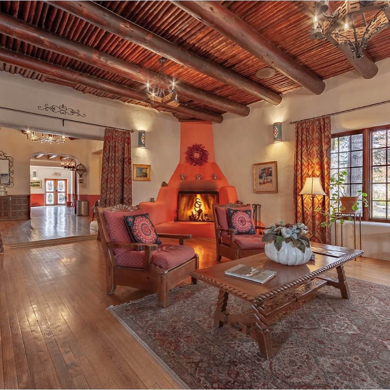 interior hallway at one of the best Taos lodges - Blue Sky Retreat