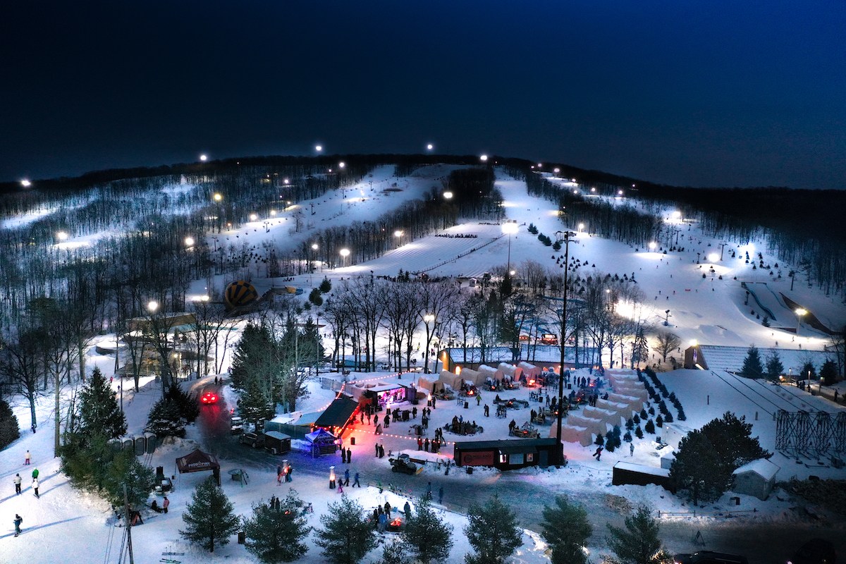 night skiing at Montage Mountain Resort near Scranton Pennsylvania