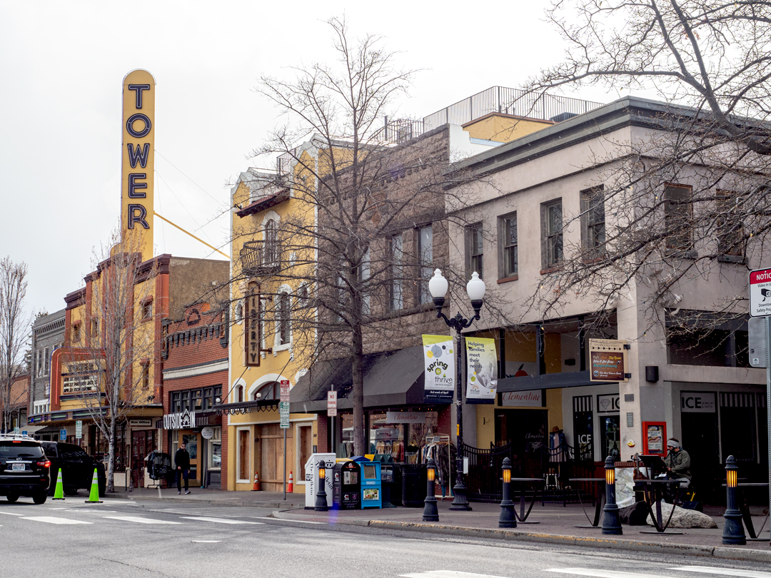 Downtown Bend Oregon in April