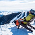 Skier enjoying sunny day at Sun Valley Ski Resort