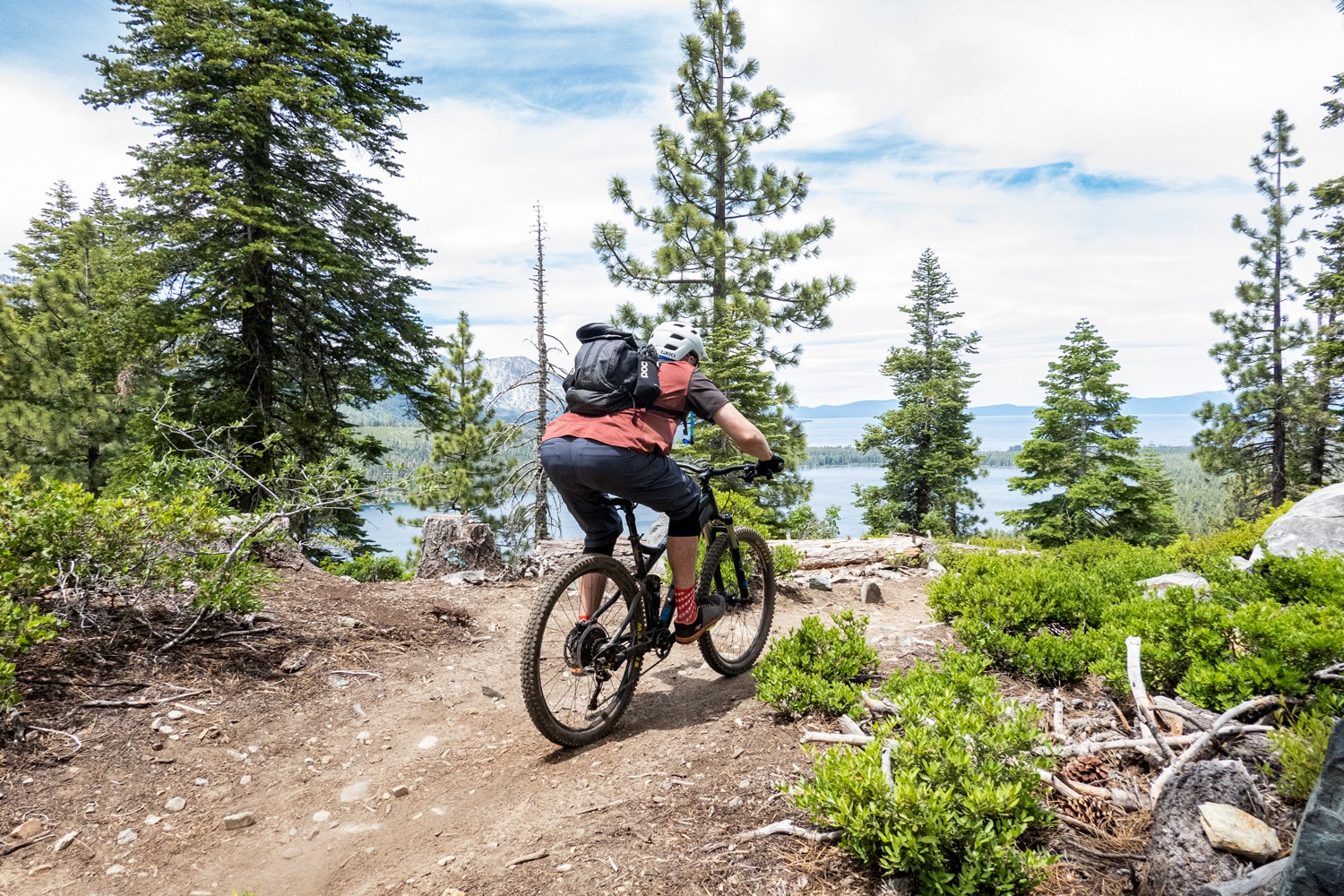 fallen leaf lake while mountain biking in lake tahoe