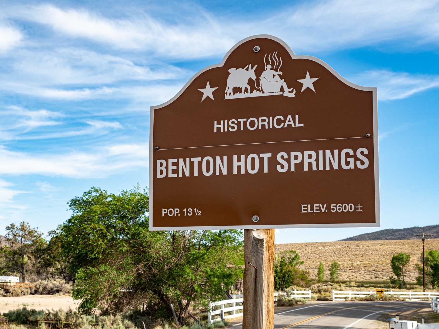 Benton Hot Springs sign