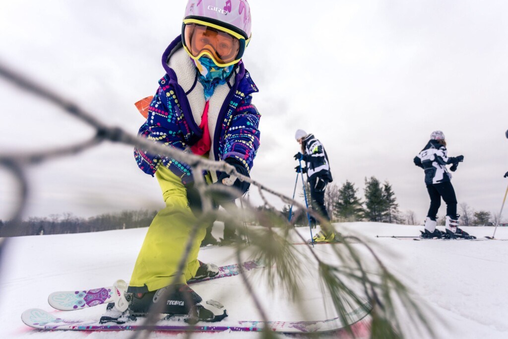 Little girl poking camera at Norway Mountain Michigan