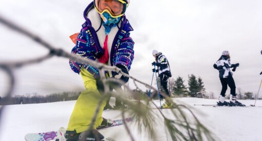 Little girl poking camera at Norway Mountain Michigan