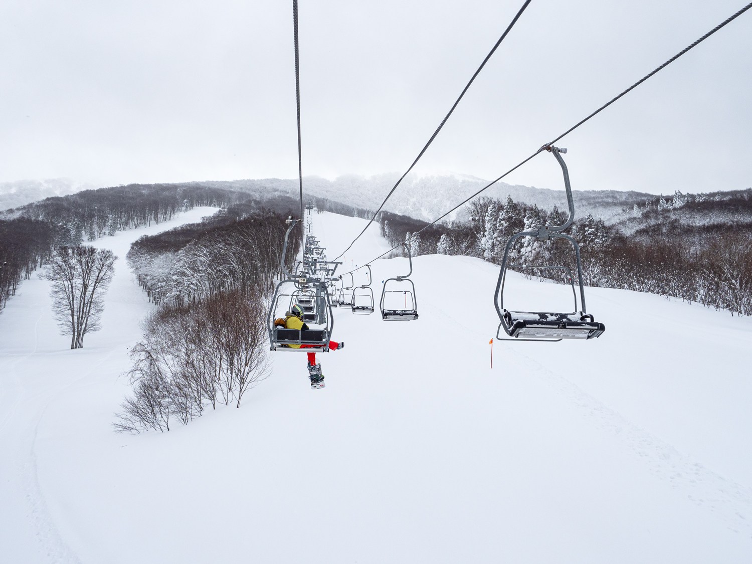 Empty chairlift at Aomori Spring