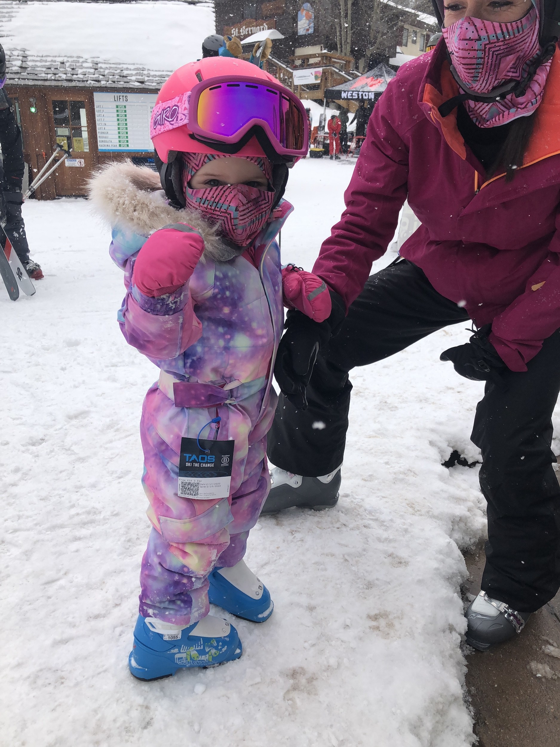 family skiing at Taos Ski Valley