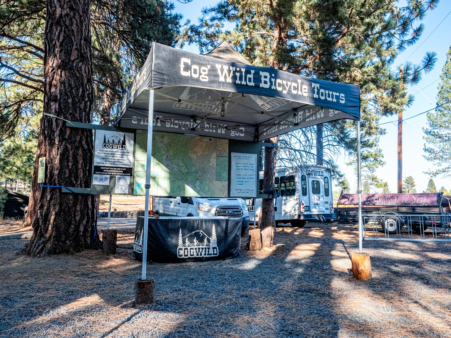 Cog Wild information booth at their offices in Bend Oregon