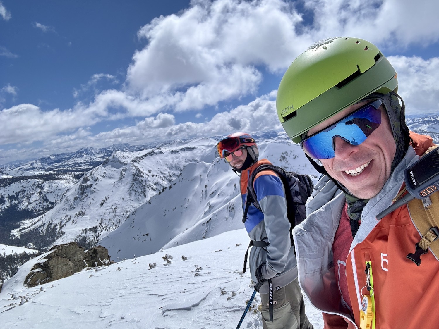 Darin Haworth and Alex Silgalis ski touring in the Tahoe backcountry