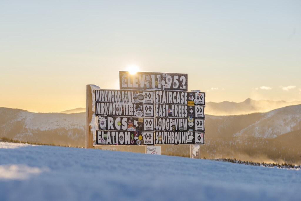 Sunrise at Monarch Mountain with Mirkwood Sign