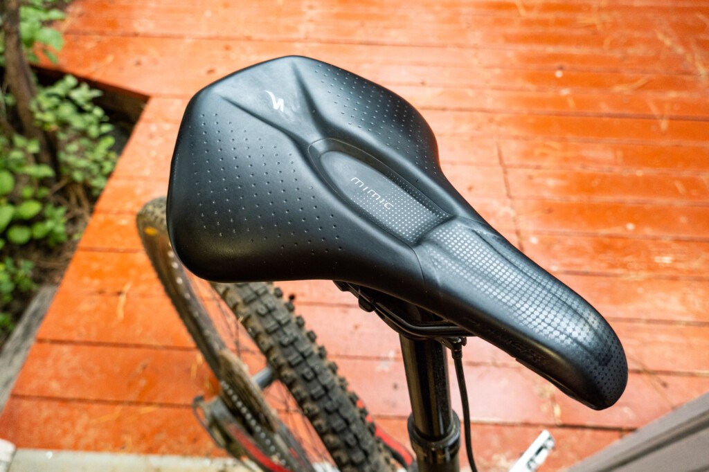 a close-up of the Specialized Power Comp with MIMIC