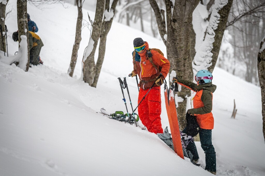 backcountry splitboarding in Aomori Spring testing Dermizax vs Gore Tex