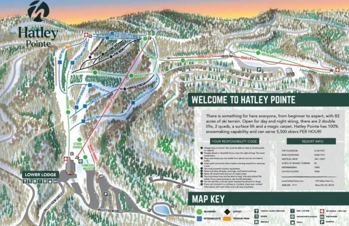 trail map at Hatley Pointe