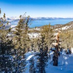 Bluebird day at Heavenly Mountain Resort overlooking Lake Tahoe