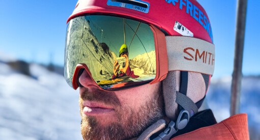 Smith 4D Mag goggles on skier