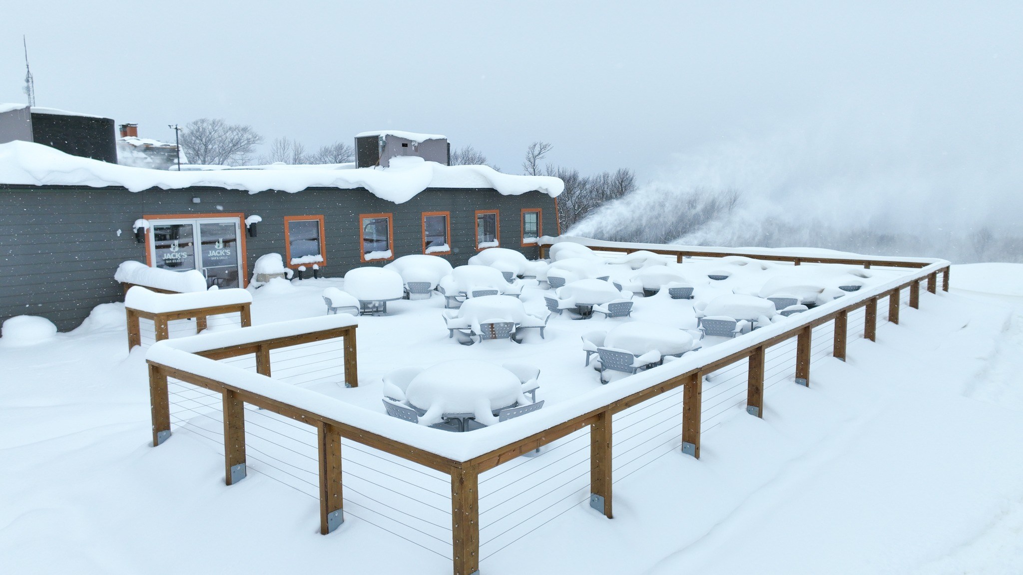 early season snowfall at Jackson Creek Summit at Snowriver in the UP