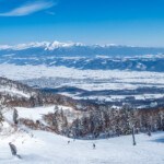 Overlooking the Furano valley with the city of Furanoin the distance