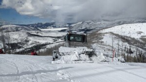 snowcat working on a trail at Pajarito Ski Resort in New Mexico