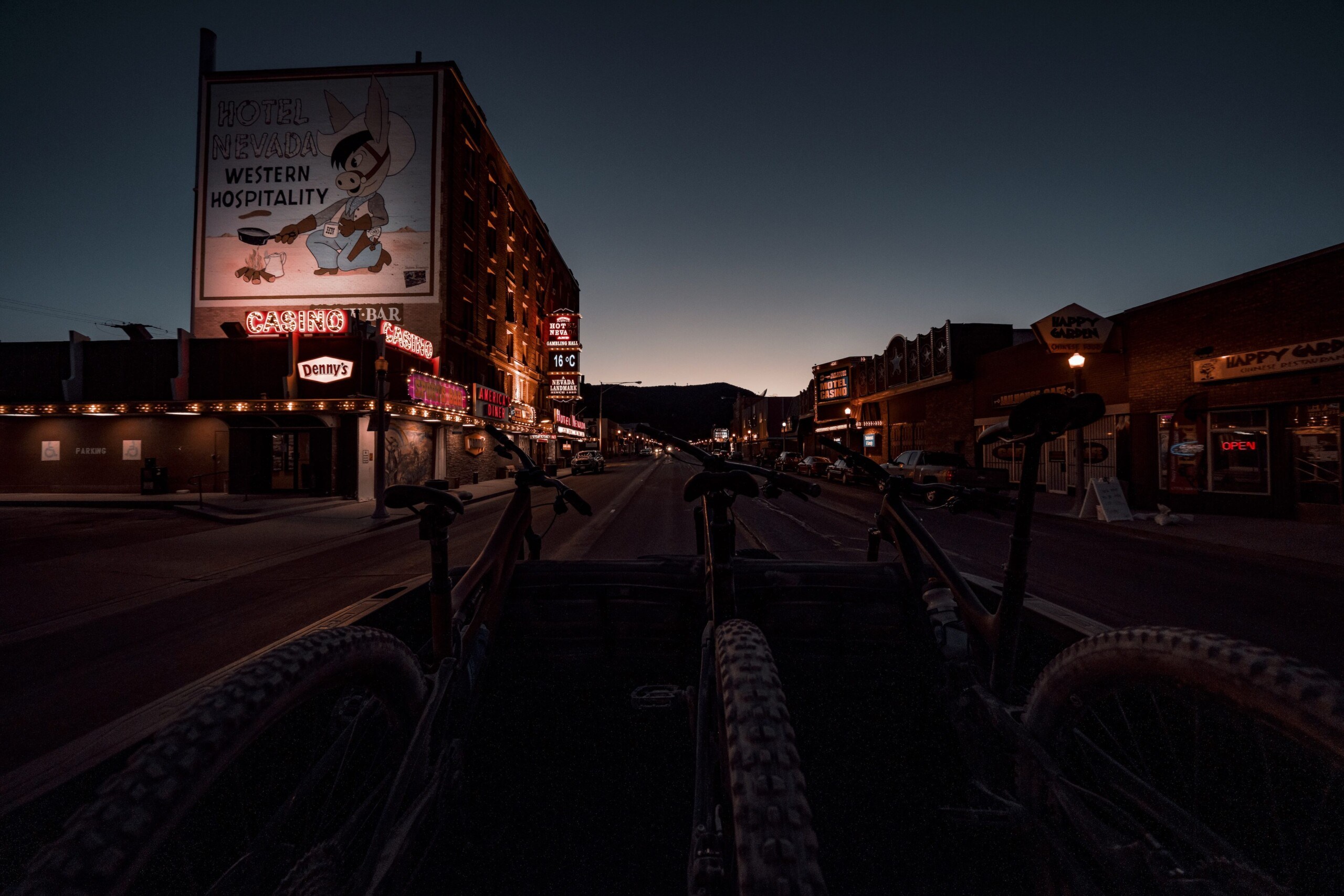 Mountain bikers in downtown Ely Nevada
