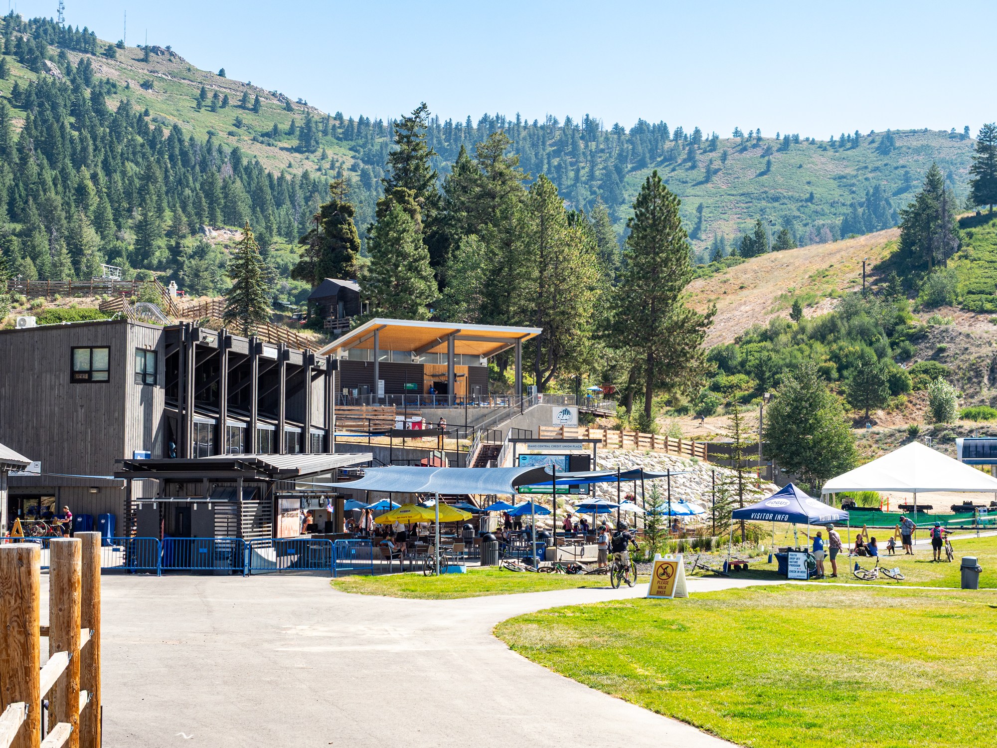 The beautiful patio area at Bogus Basin Mountain Bike Park
