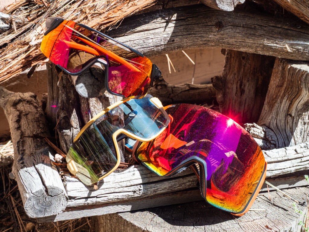 Examples of the ChromaPop lenses in the mtb glasses and ski goggles
