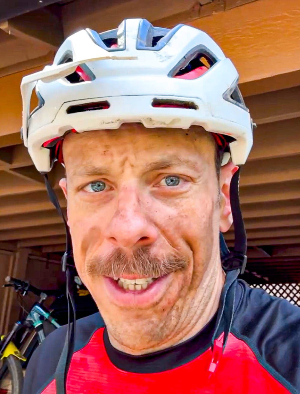 Giro Merit Helmet bashed up after crash